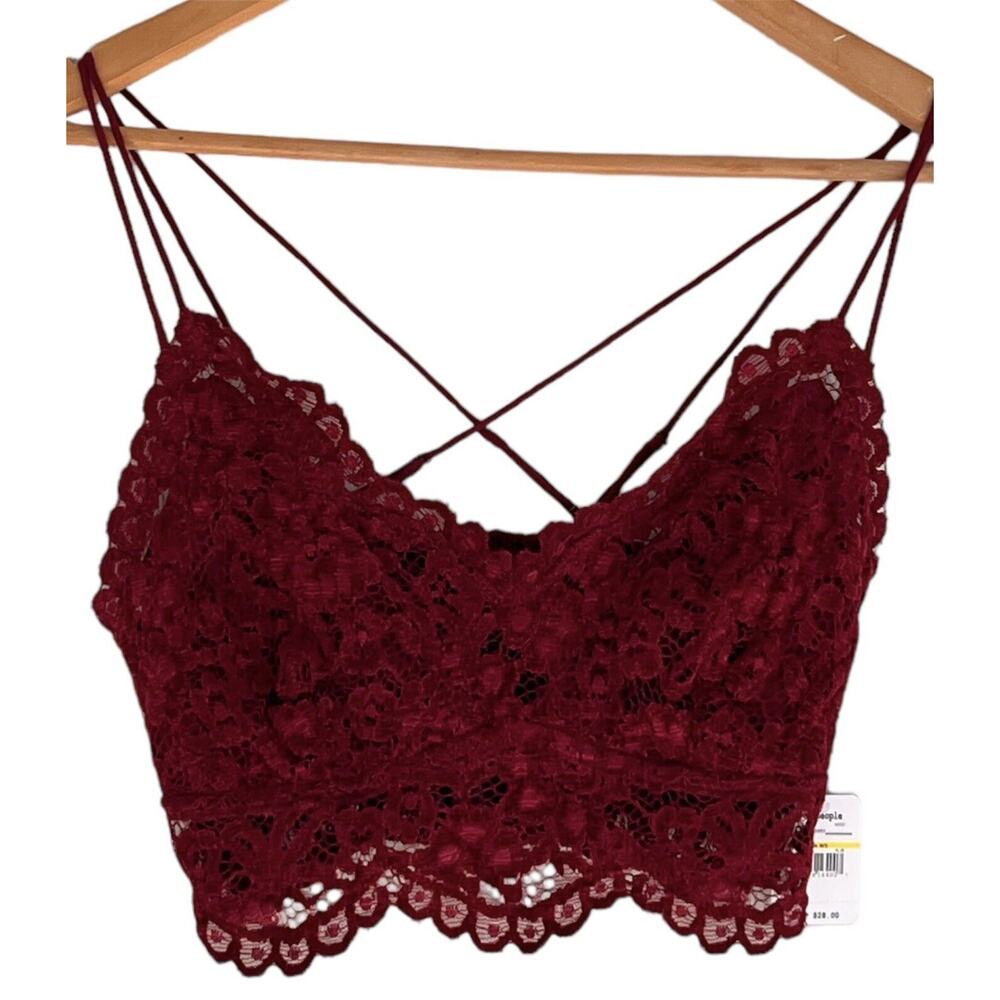 Intimately Free People Lace Cropped Bra Cami Tank Top Adjustable Straps … - Picture 3 of 11